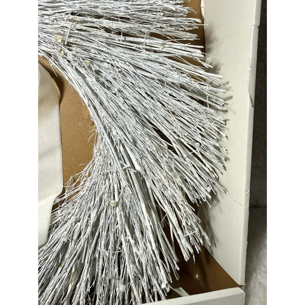 Threshold Luxe Icy Christmas Wreath 26” Preserved Winter Decor READ
